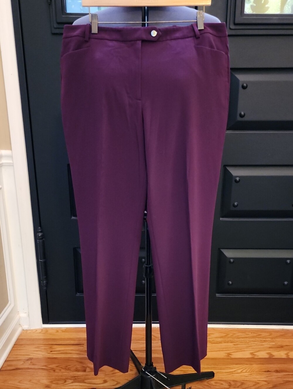 Calvin Klein Deep Plum Straight-Leg Trousers